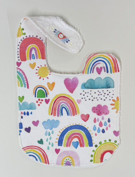 Rainbows of Hope  Organic Cotton Feeding Bib