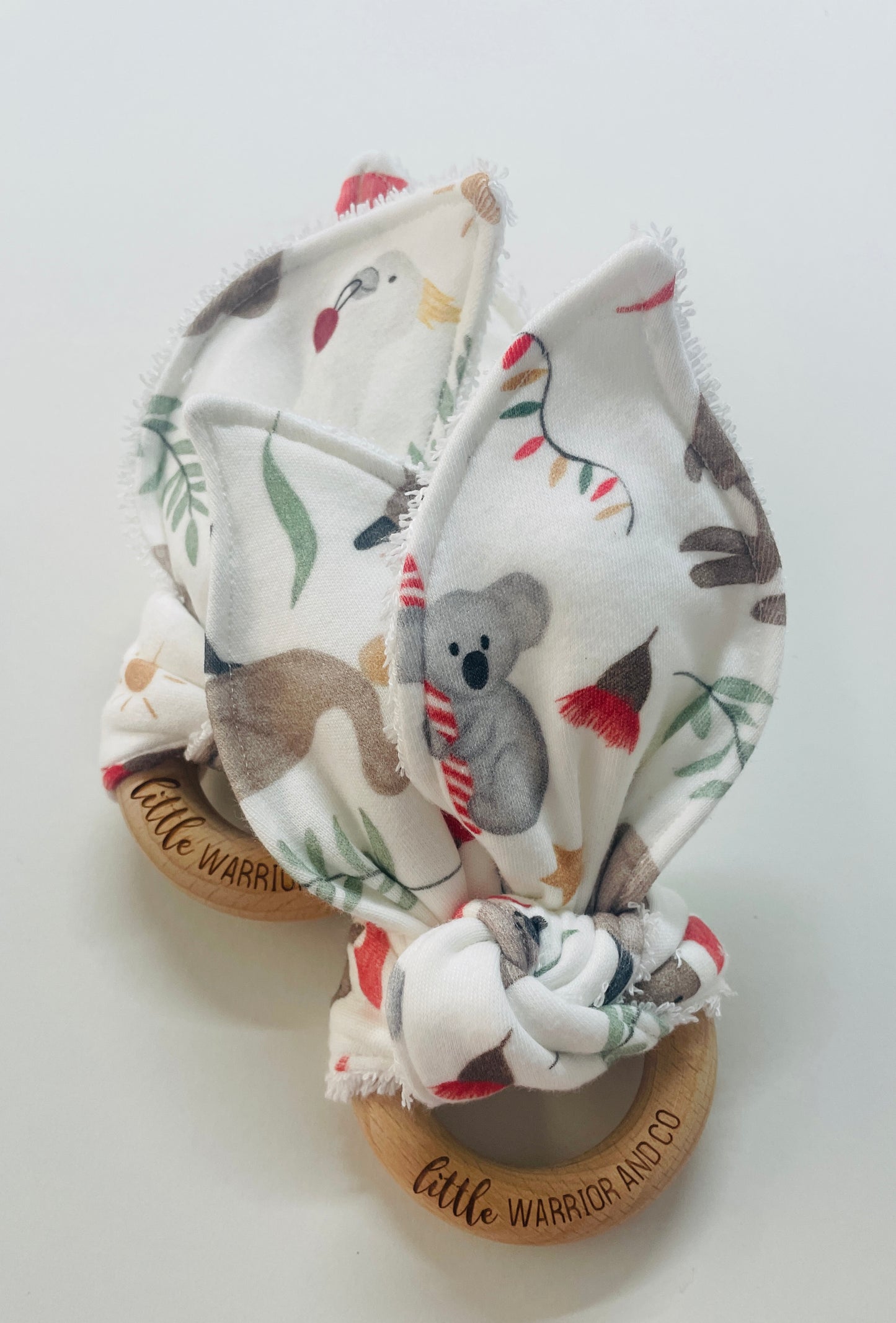 Australian Christmas Organic Cotton Fabric Teether