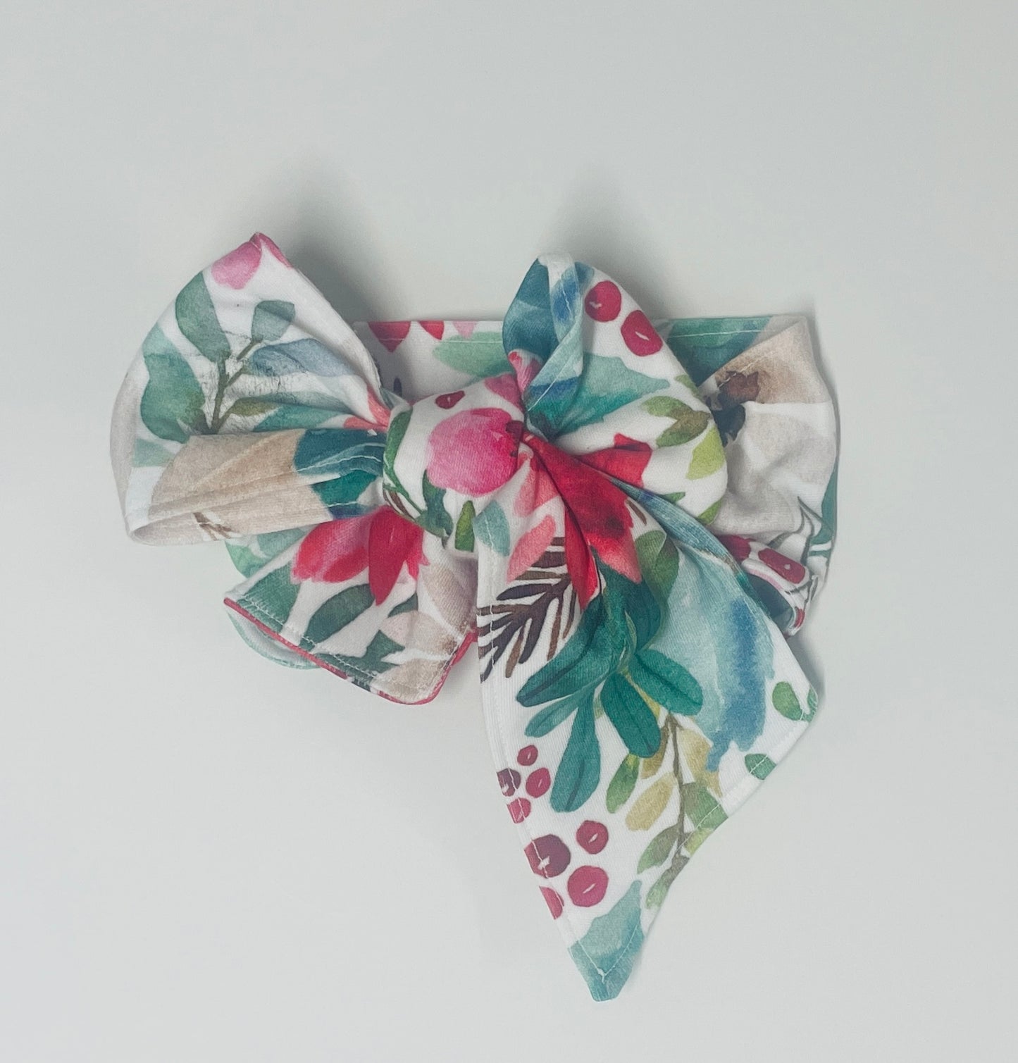 Christmas Florals Organic Cotton Head Wrap