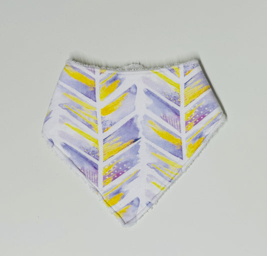 Watercolour Feathers Organic Cotton Bandana Bib