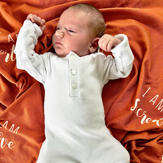 I Am Affirmations Organic Cotton Swaddle Blanket