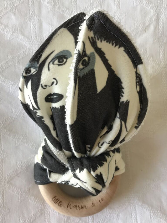 Bowie Rock Monochrome Organic Cotton Fabric Teether