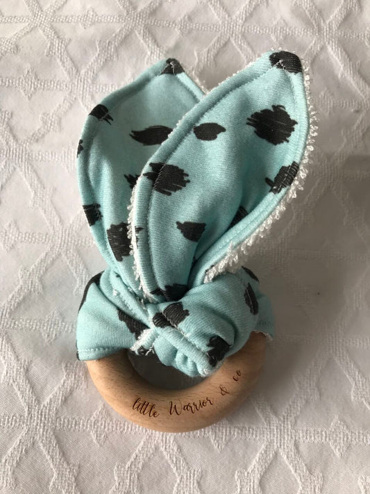 Leopard Green Organic Cotton Fabric Teether