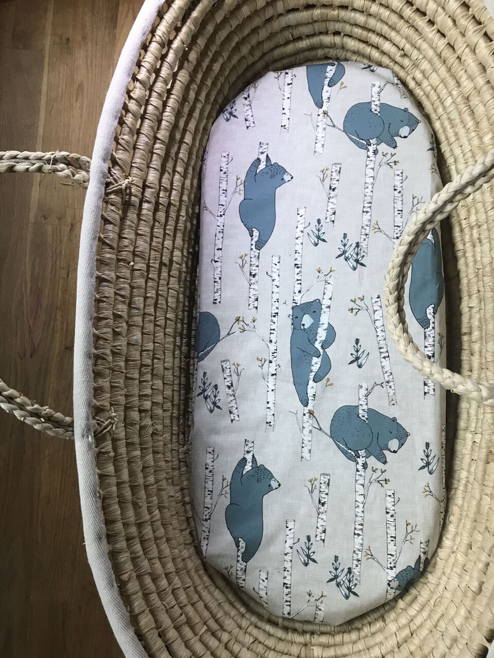 Woodland Blue Organic Cotton Swaddle Blanket