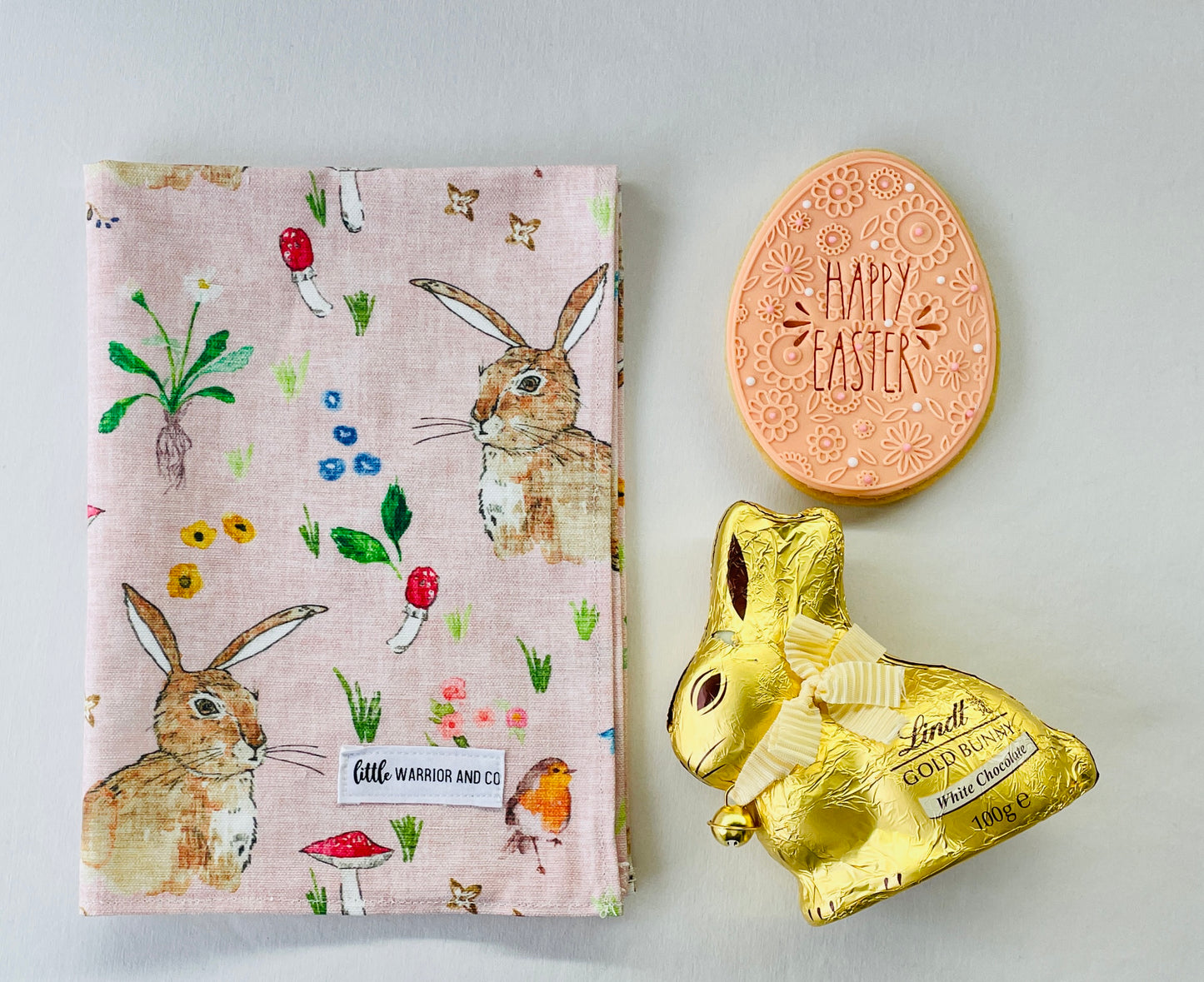 Cotton Tail Blush Linen Tea Towel