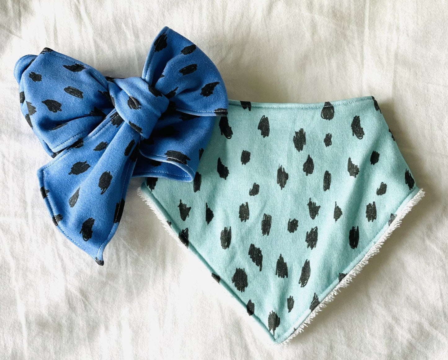 Leopard Blue Organic Cotton Head Wrap