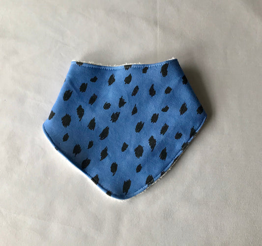 Leopard Blue Organic Cotton Slouch Bib