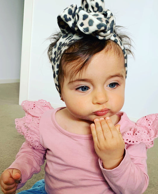 Snow Leopard Organic Cotton Head Wrap