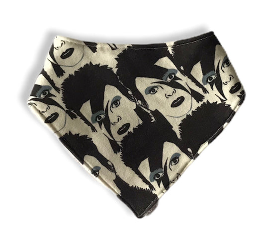 Bowie Rock Monochrome Organic Cotton Bandana Bib