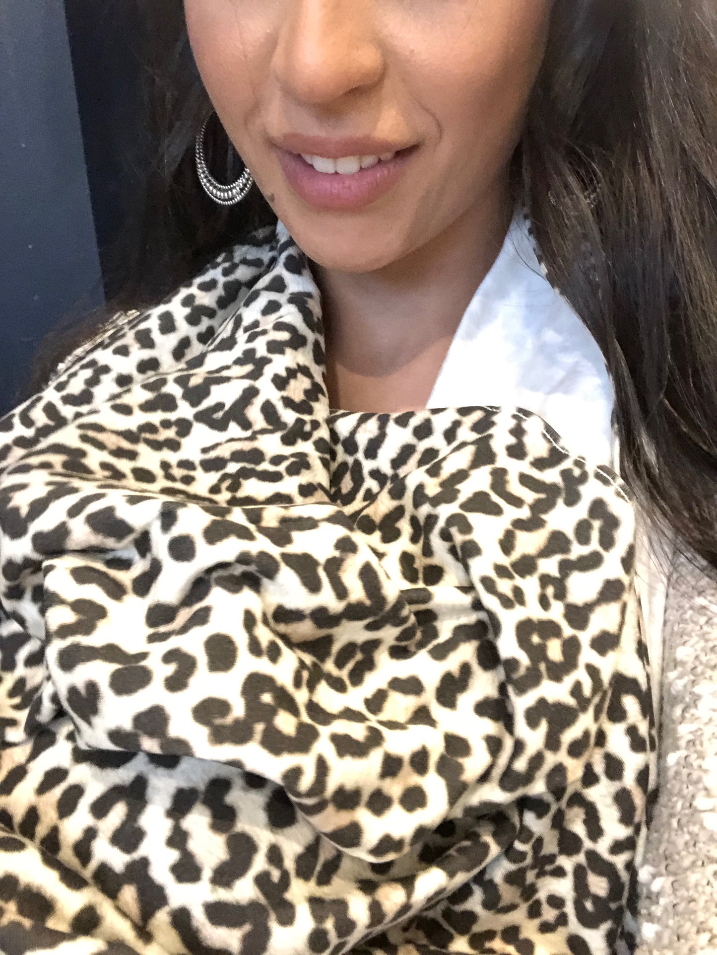 SNOW LEOPARD Organic Cotton Swaddle Blanket
