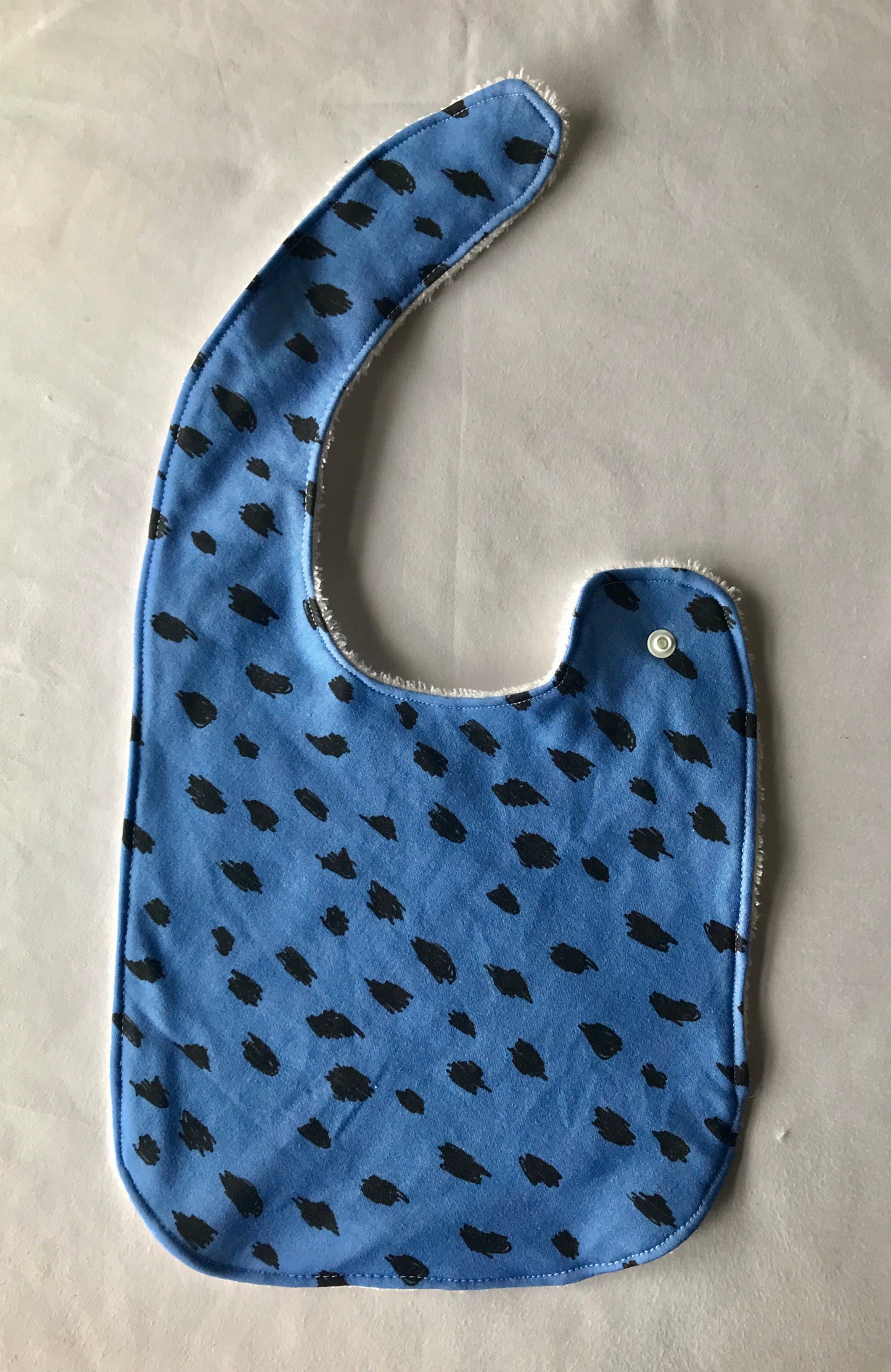 Leopard Blue Organic Cotton Feeding Bib