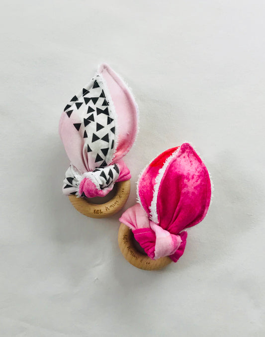Ocean Pink Organic Cotton Fabric Teether