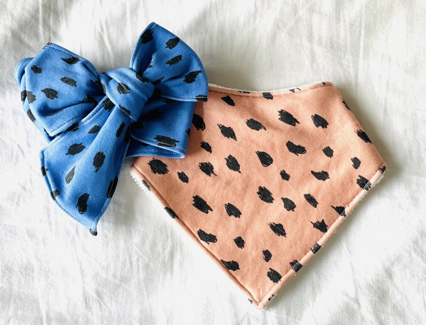 Leopard Blue Organic Cotton Head Wrap