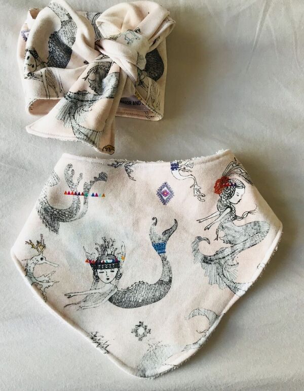 Mermaids and Dragons Organic Cotton Slouch Bib