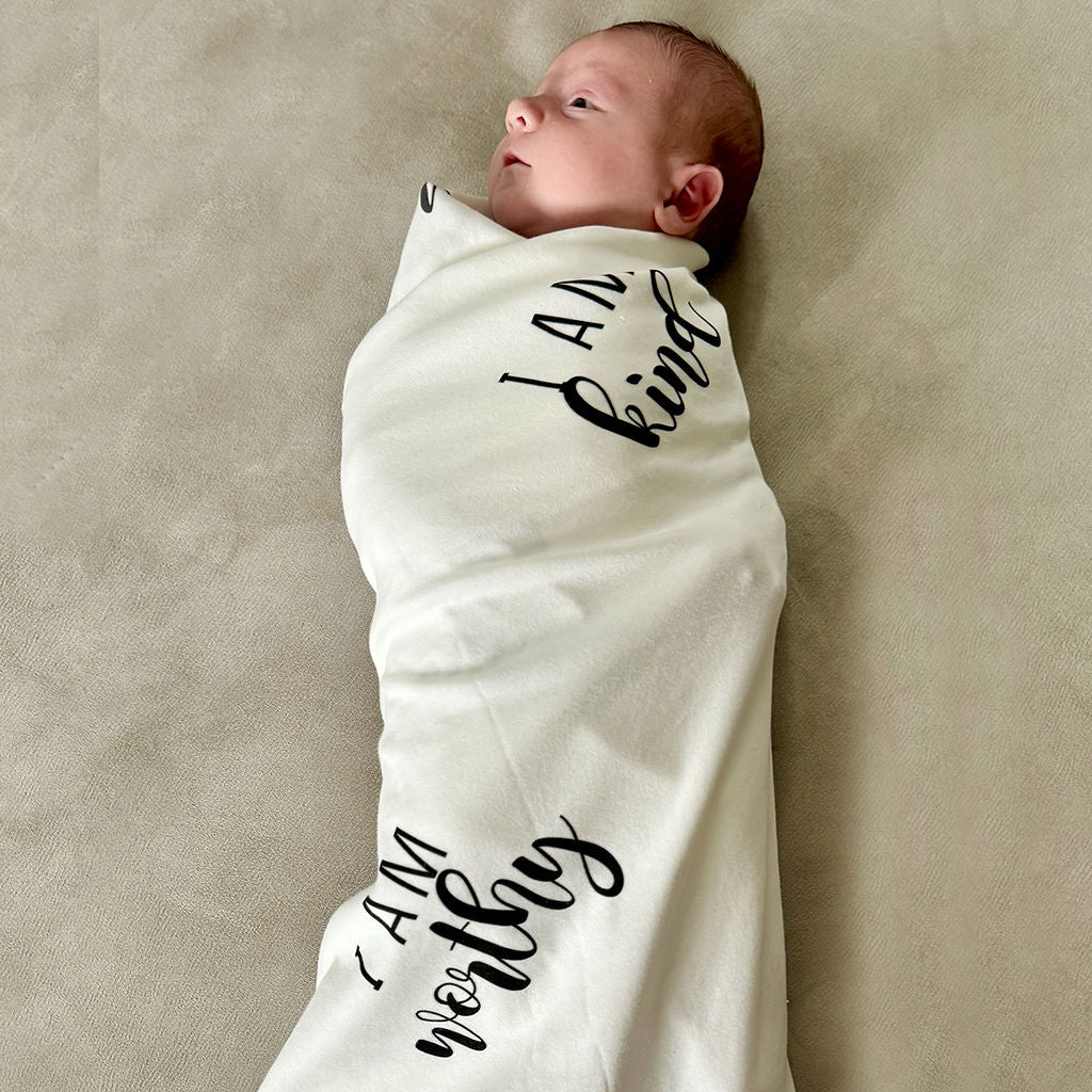 I Am Affirmations Organic Cotton Swaddle Blanket PREORDER