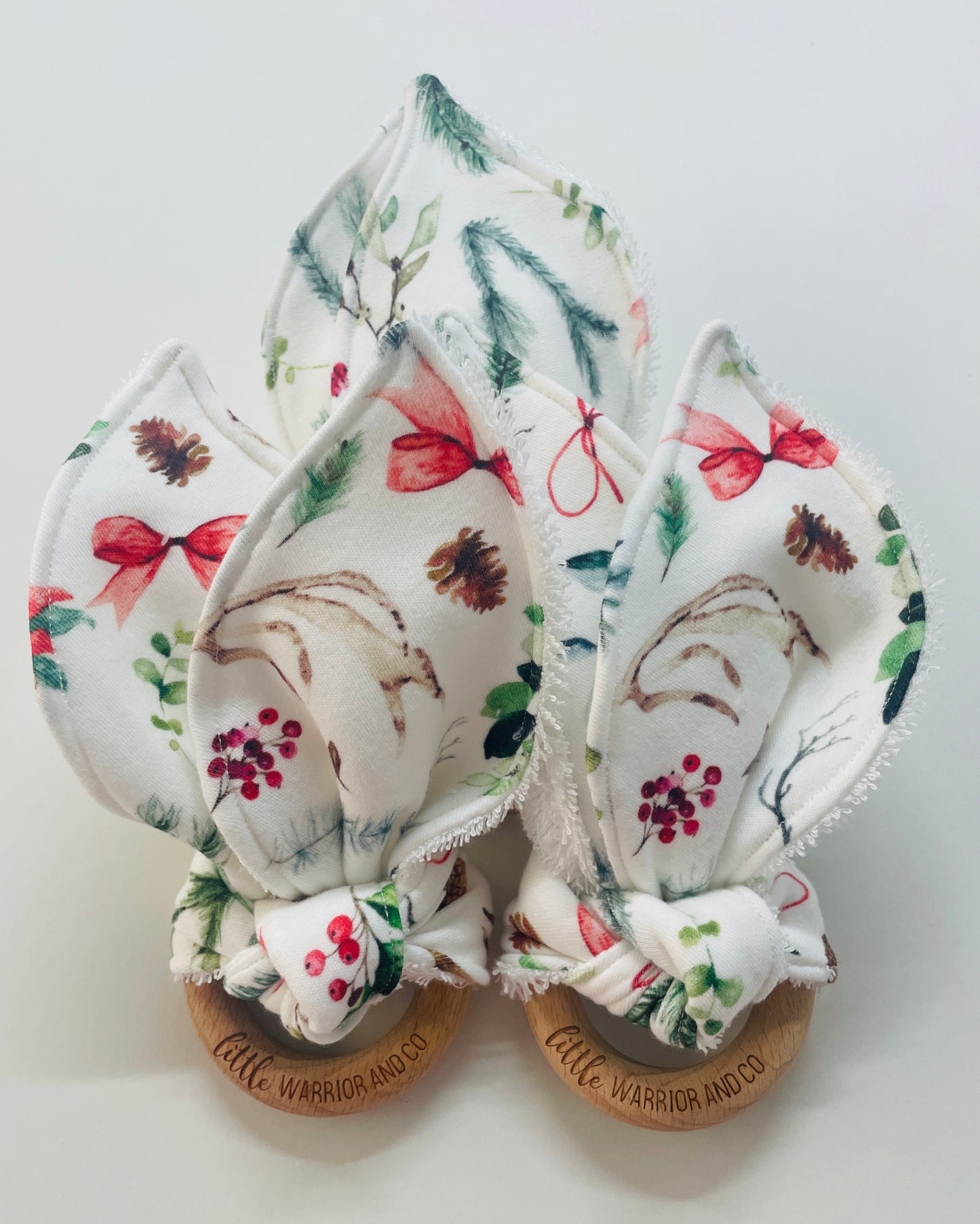 Christmas Greetings Organic Cotton Fabric Teether