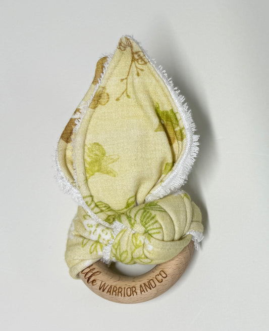 Yellow Rose Organic Cotton Fabric Teether