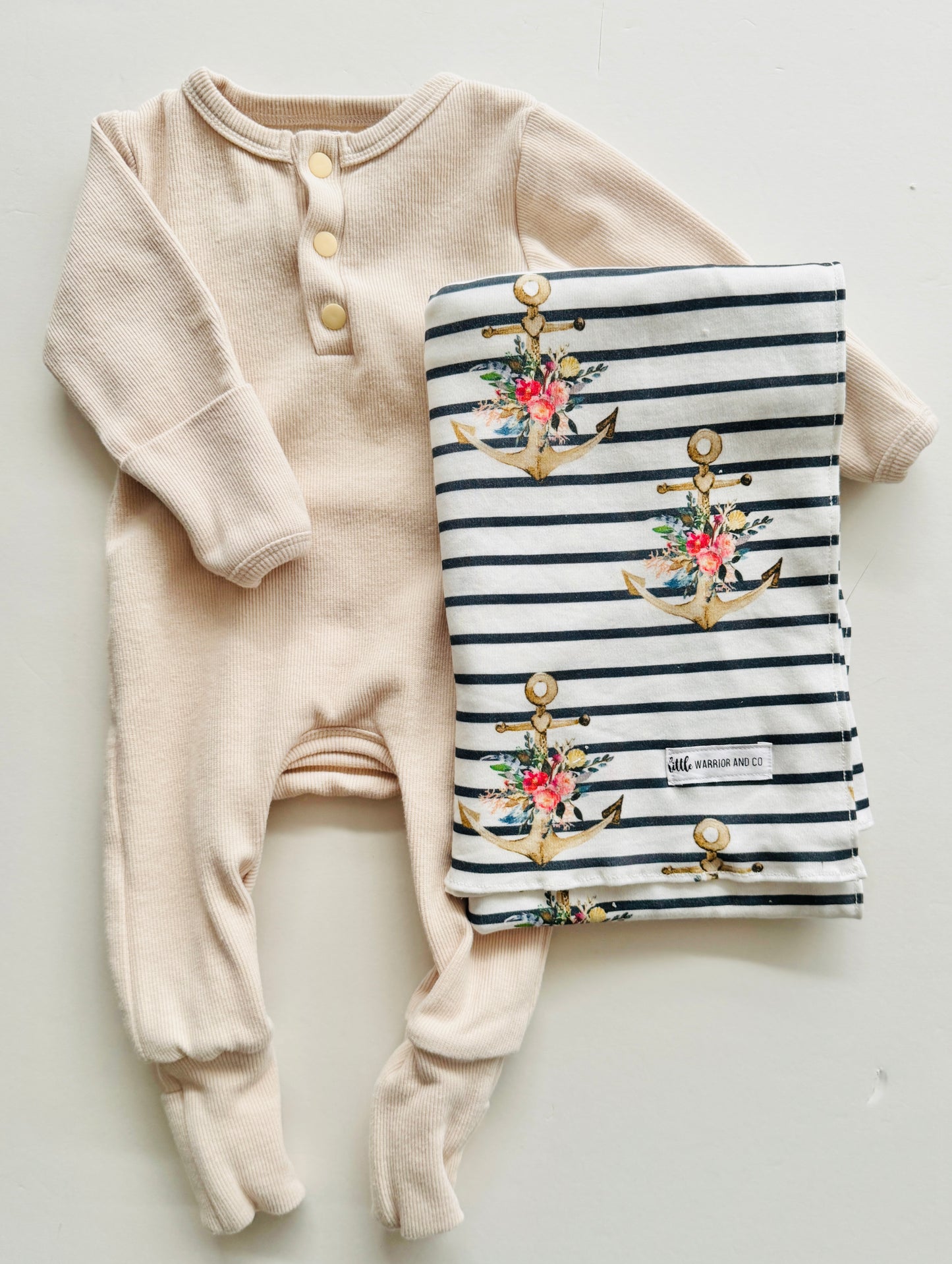 Ribbed Jumpsuit & Swaddle Blanket