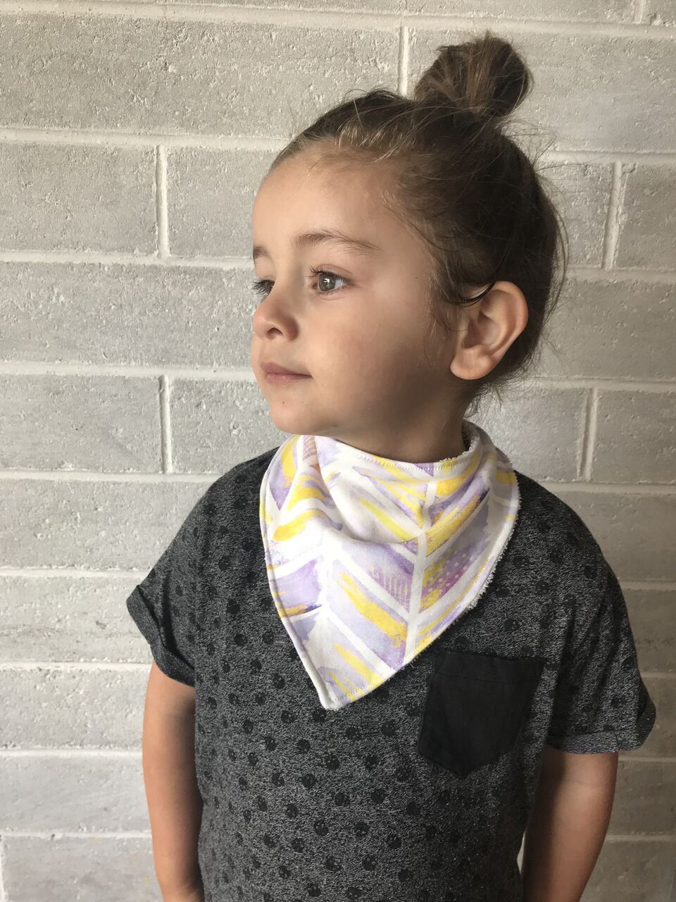 WATERCOLOUR FEATHERS Organic Cotton Bandana Bib