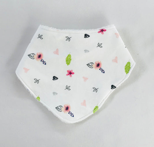 Florals on White Organic Cotton Slouch Bib