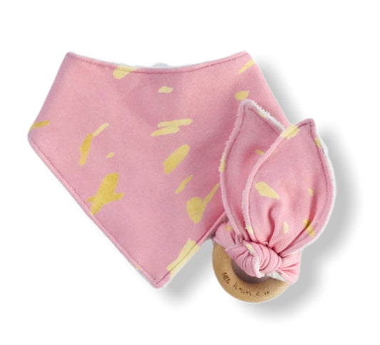 Kindred Spirits Pink Organic Cotton Bandana Bib