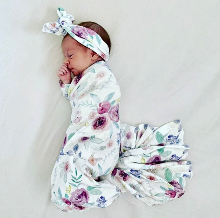 LILY ROSE Organic Cotton Swaddle Blanket