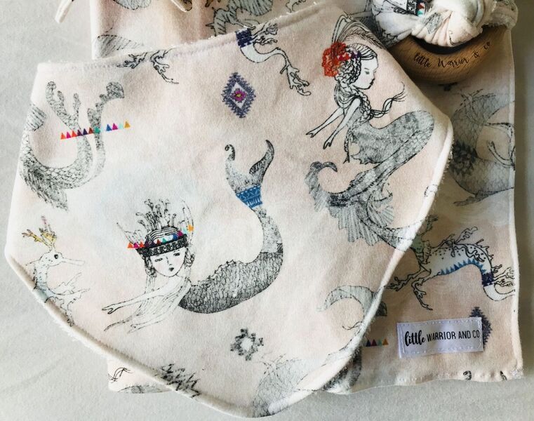 Mermaids and Dragons Organic Cotton Slouch Bib